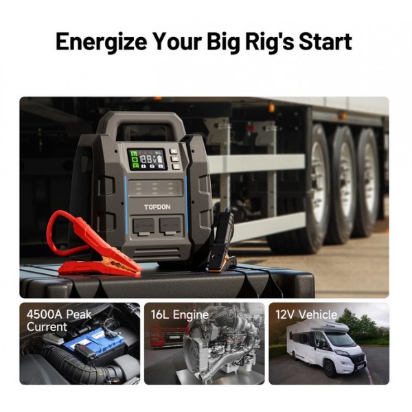 Automobilio užvedimo įrenginys (booster) V4500 Plus su akumuliatoriaus testavimo funkcija